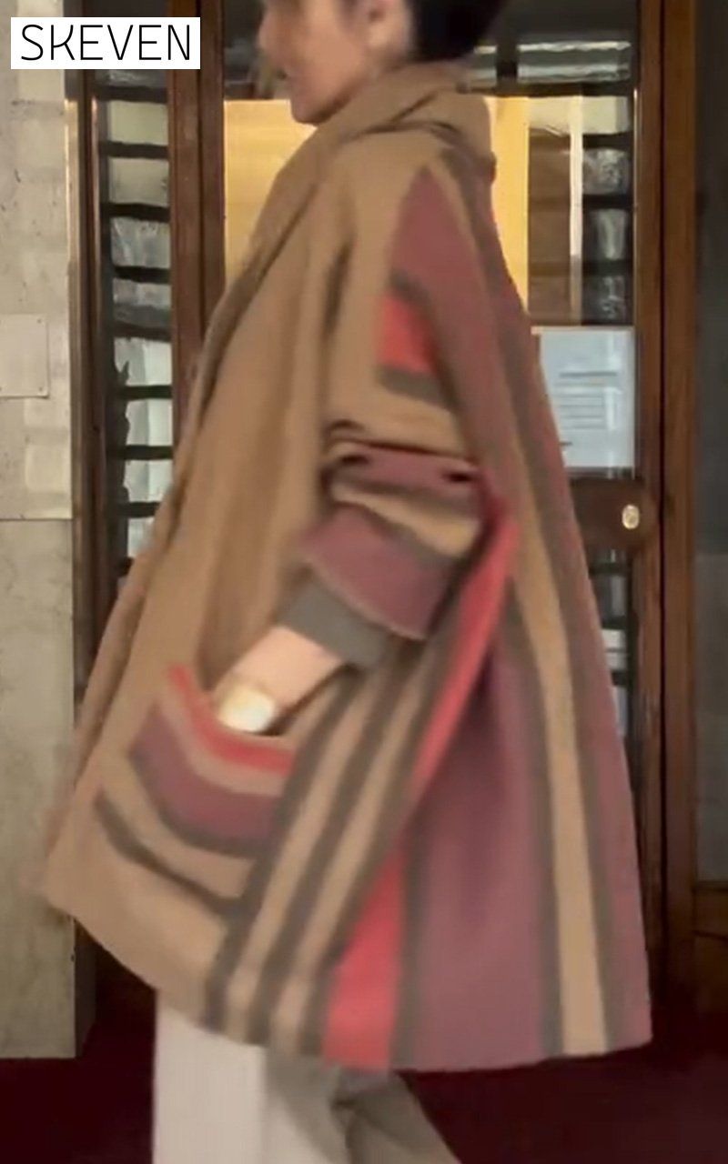 Women's vintage plaid woolen cardigan Sweaters Tops