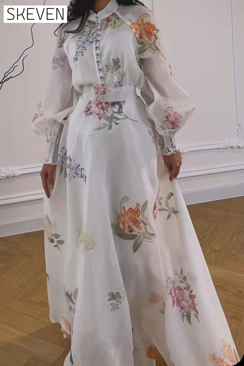 Women's printed chiffon maxi dress Dress