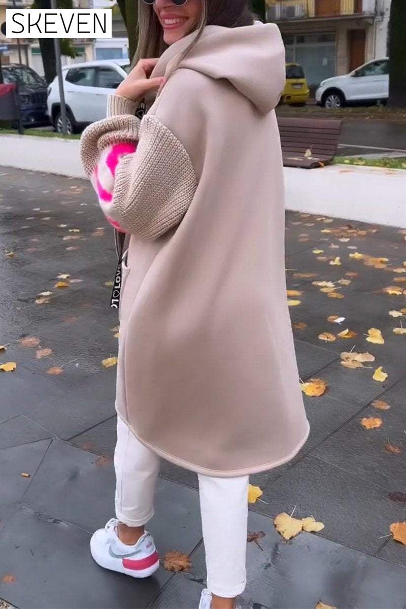 Women's Casual Hooded Mid-length Coat Coats Cotton Top