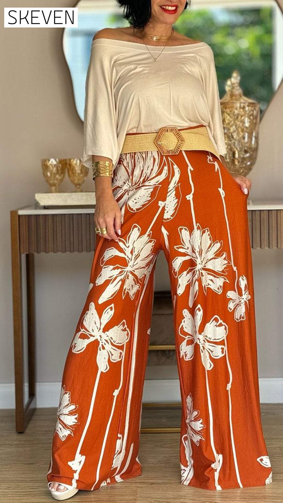 Women's Round Neck Mid-length Sleeve Casual Suit Suit