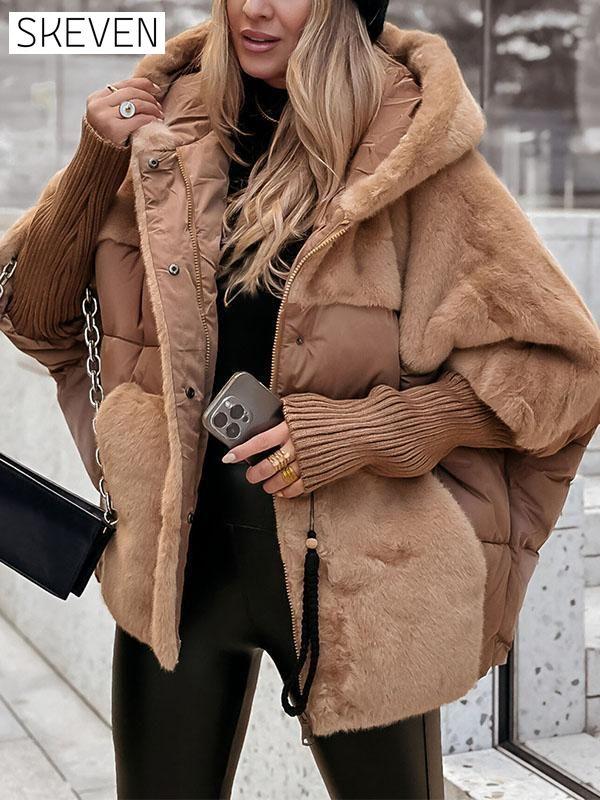 Women's Winter Multicolor Hooded Thermal Jacket Coats Tops