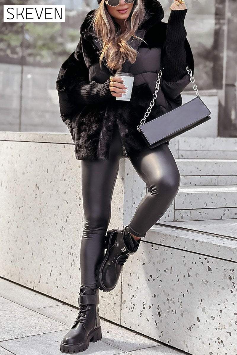 Women's Winter Multicolor Hooded Thermal Jacket Coats Tops