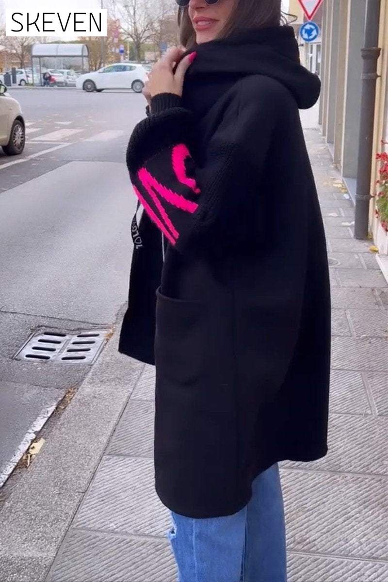 Women's Casual Hooded Mid-length Coat Coats Cotton Top