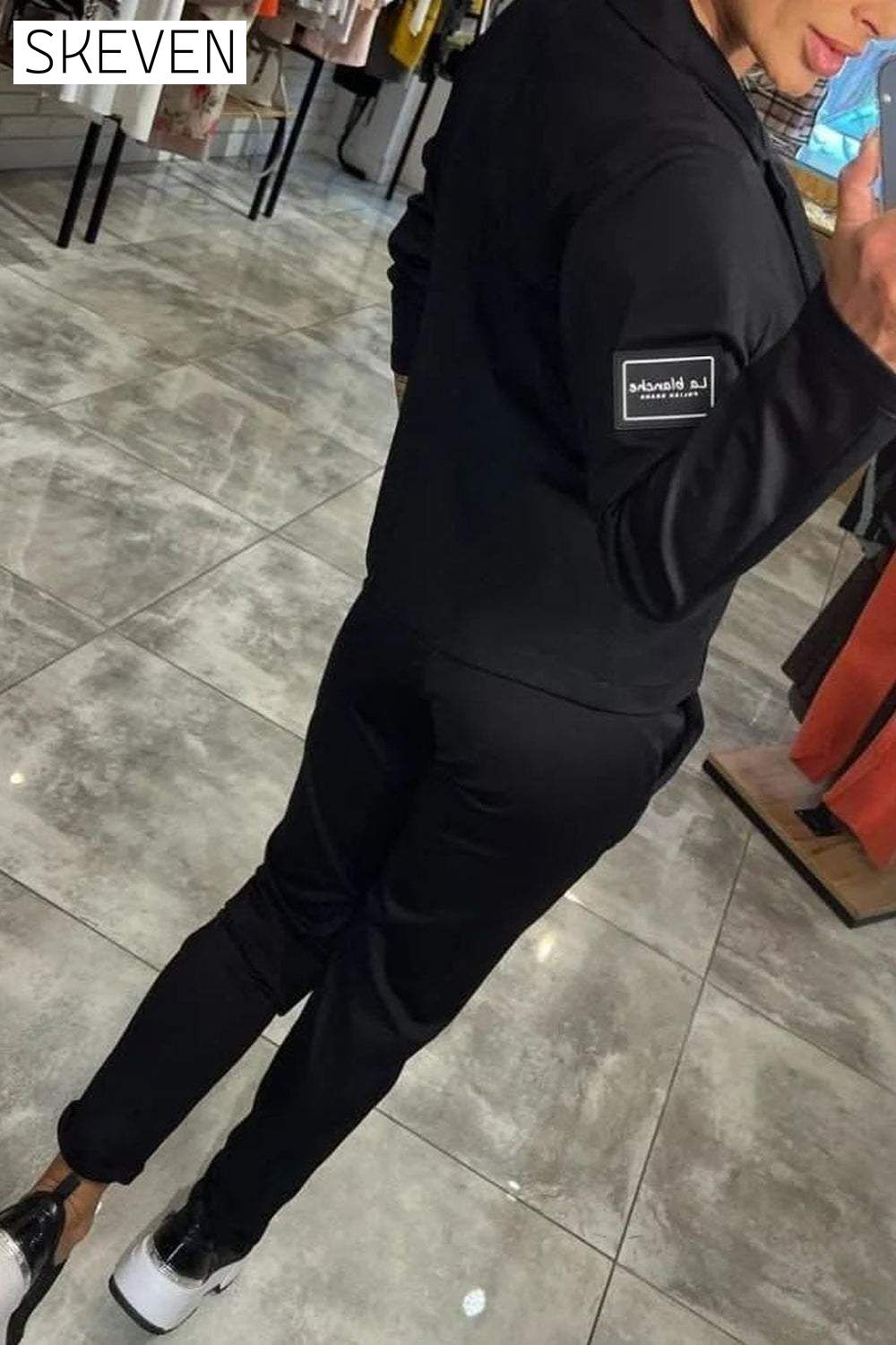 Women's Top Jacket & Elastic Pants Two-piece Set Set