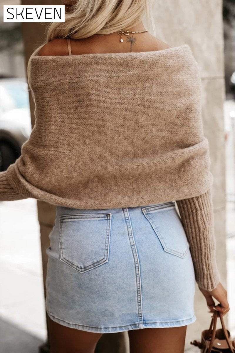 Women Should Wear Knitted Long-sleeved Sweaters In Autumn Sweaters tops