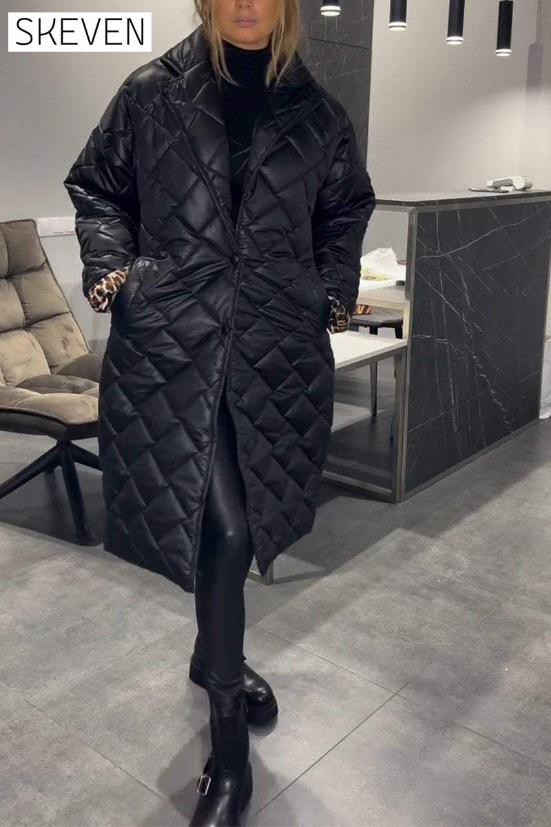 Women's Casual Lapel Mid-length Cotton Coat Coats Cotton Top