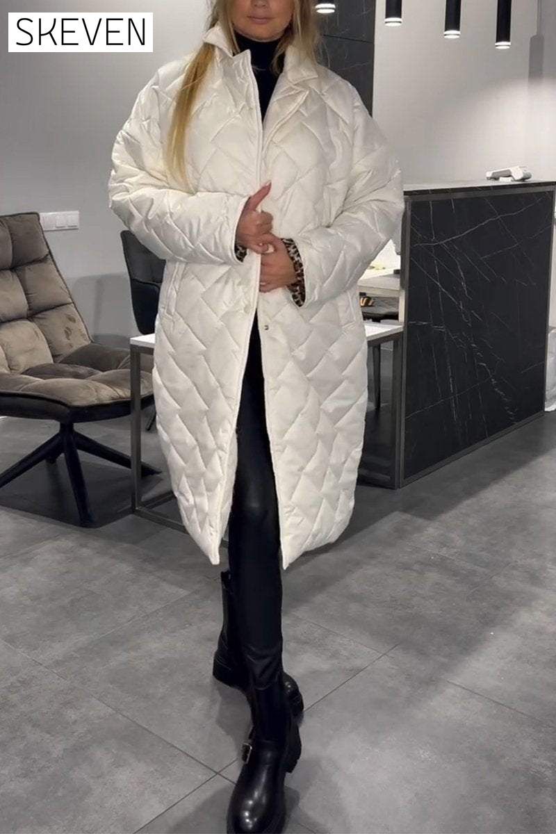 Women's Casual Lapel Mid-length Cotton Coat Coats Cotton Top
