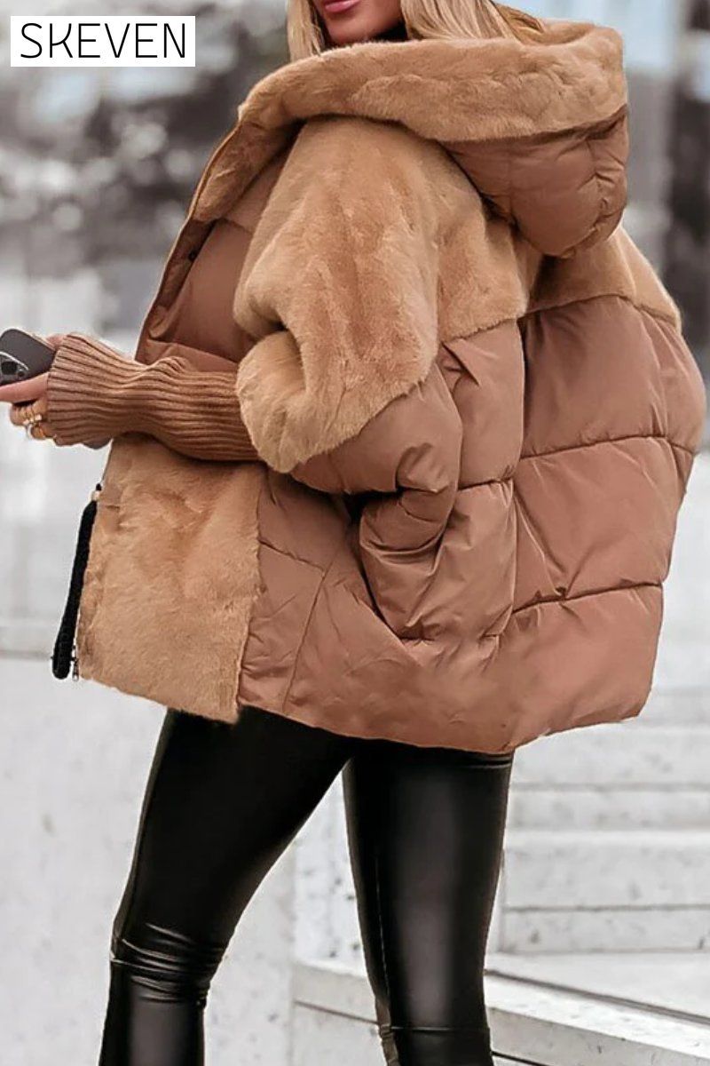 Women's Winter Multicolor Hooded Thermal Jacket Coats Tops