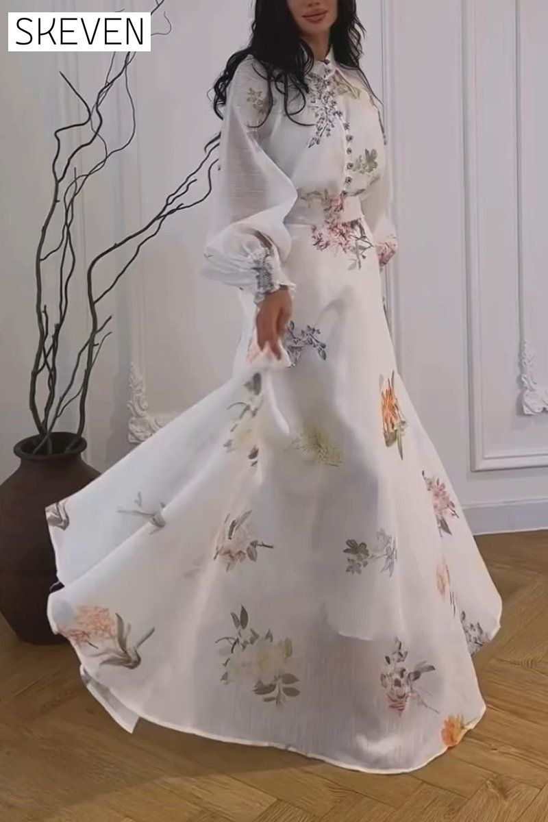 Women's printed chiffon maxi dress Dress
