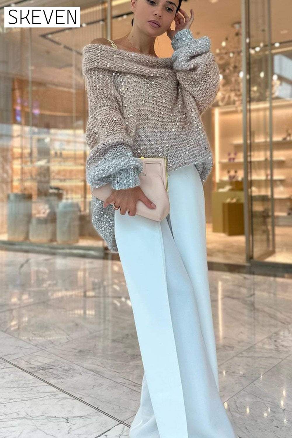 Women's Sparkling Sweater Top Sweater Top