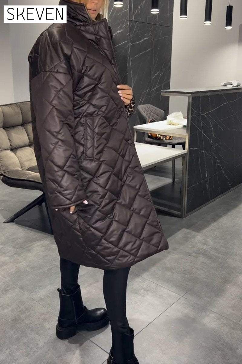 Women's Casual Lapel Mid-length Cotton Coat Coats Cotton Top