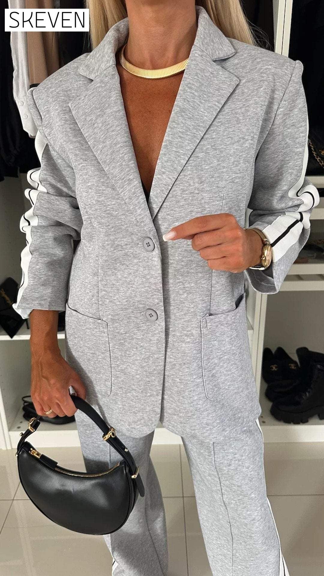 Women's Lapel Long Sleeve Casual Suit Suit