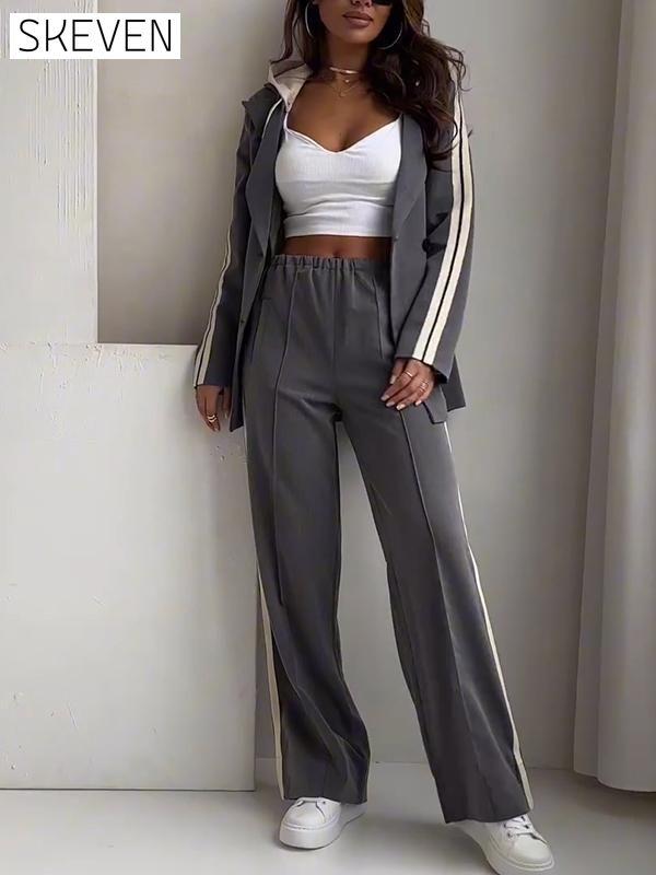 Women's Casual Hooded Autumn Two-piece Suit Cotton Suit Two-piece