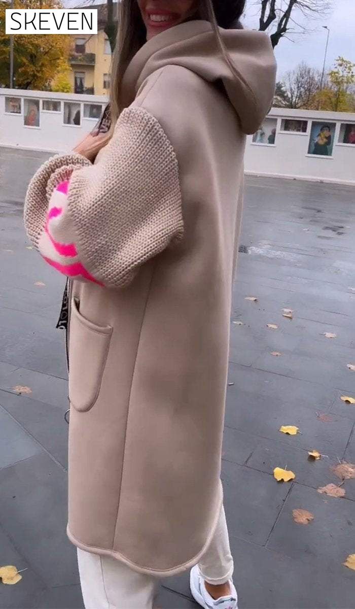 Women's Casual Hooded Mid-length Coat Coats Cotton Top