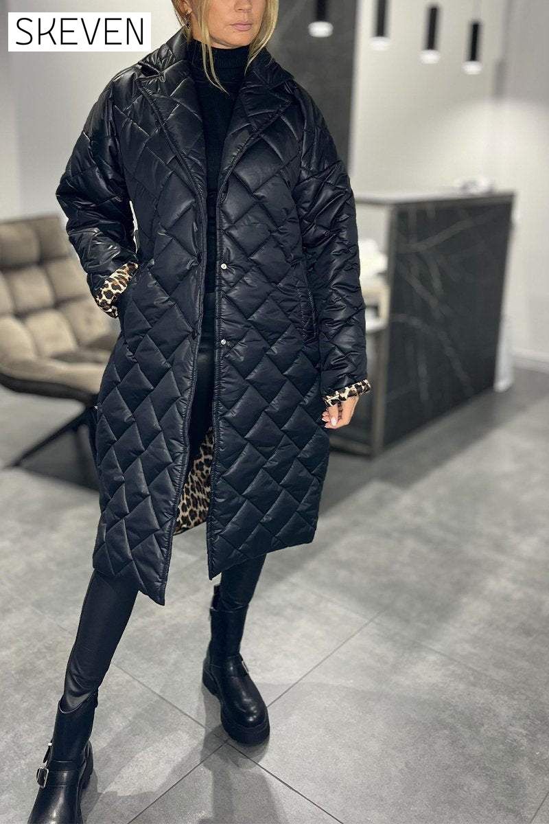 Women's Casual Lapel Mid-length Cotton Coat Coats Cotton Top