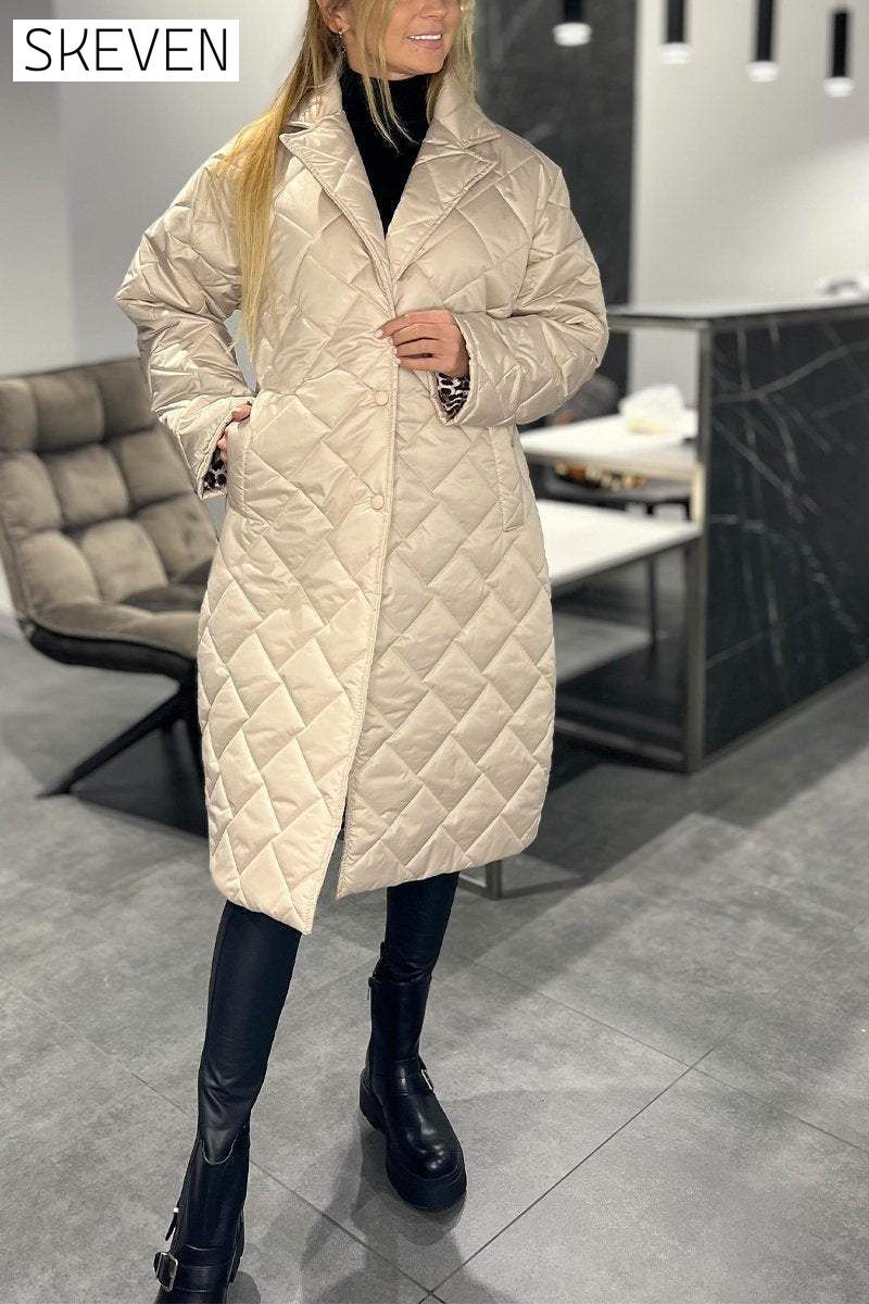 Women's Casual Lapel Mid-length Cotton Coat Coats Cotton Top