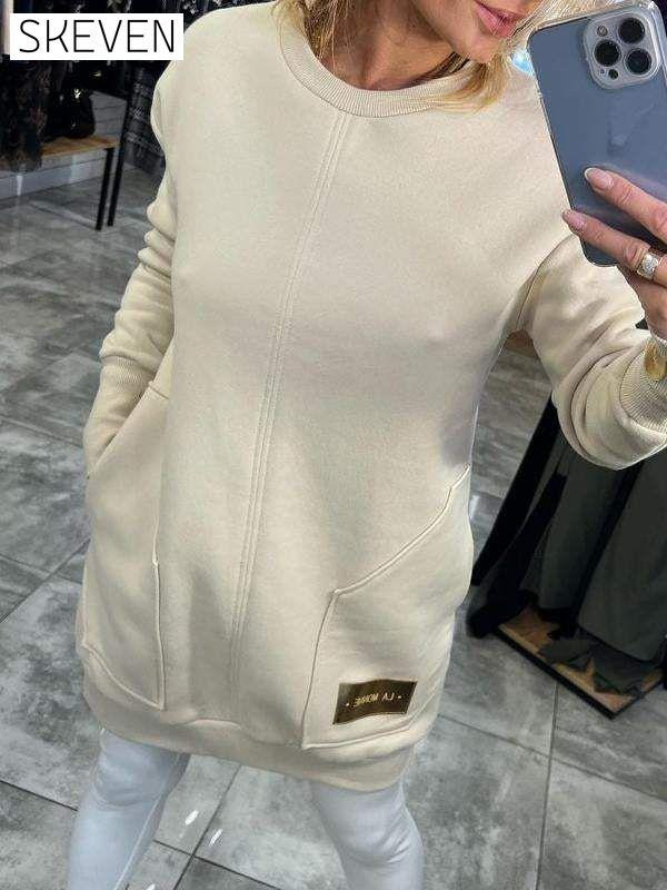 Women's Round Neck Long Sleeve Sweater Dress Dress Mini Dress