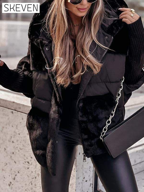 Women's Winter Multicolor Hooded Thermal Jacket Coats Tops