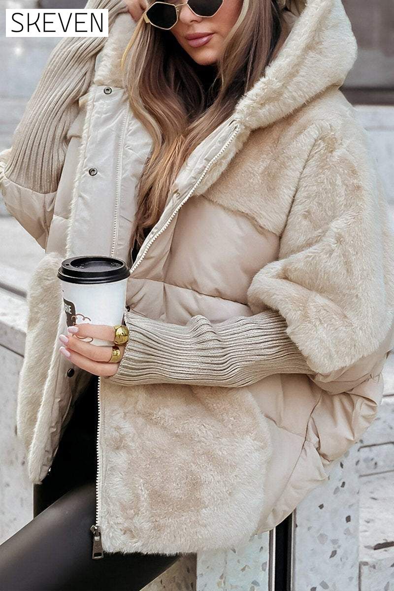 Women's Winter Multicolor Hooded Thermal Jacket Coats Tops