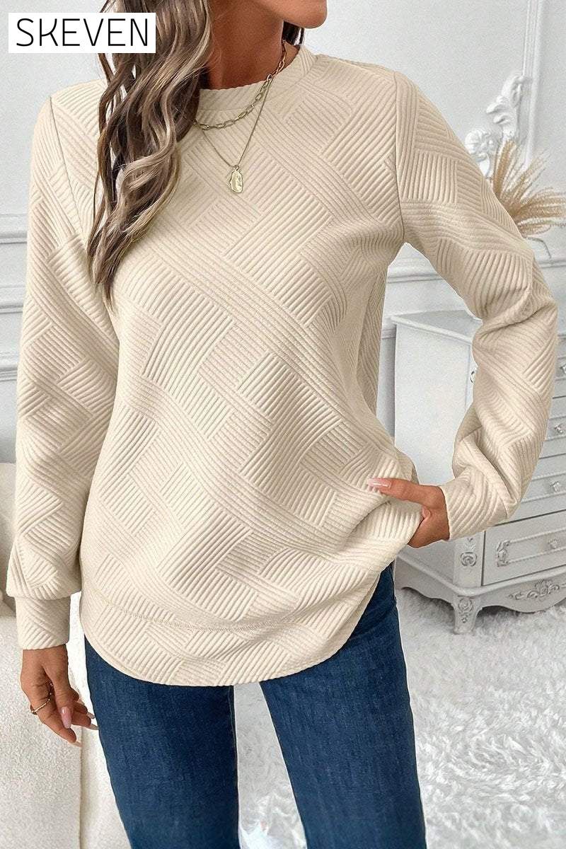 Women's Round Neck Irregular Hem Knitted Sweater sweater Top