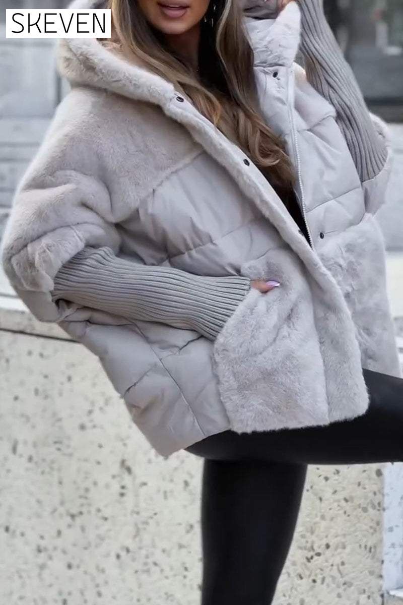 Women's Winter Multicolor Hooded Thermal Jacket Coats Tops