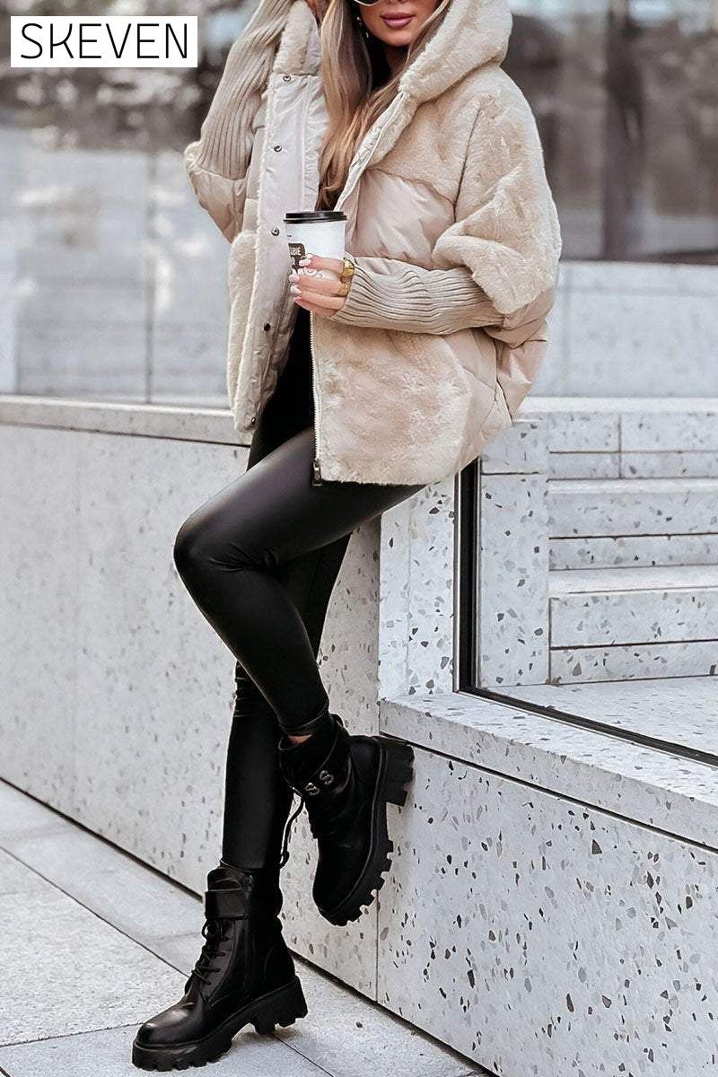 Women's Winter Multicolor Hooded Thermal Jacket Coats Tops