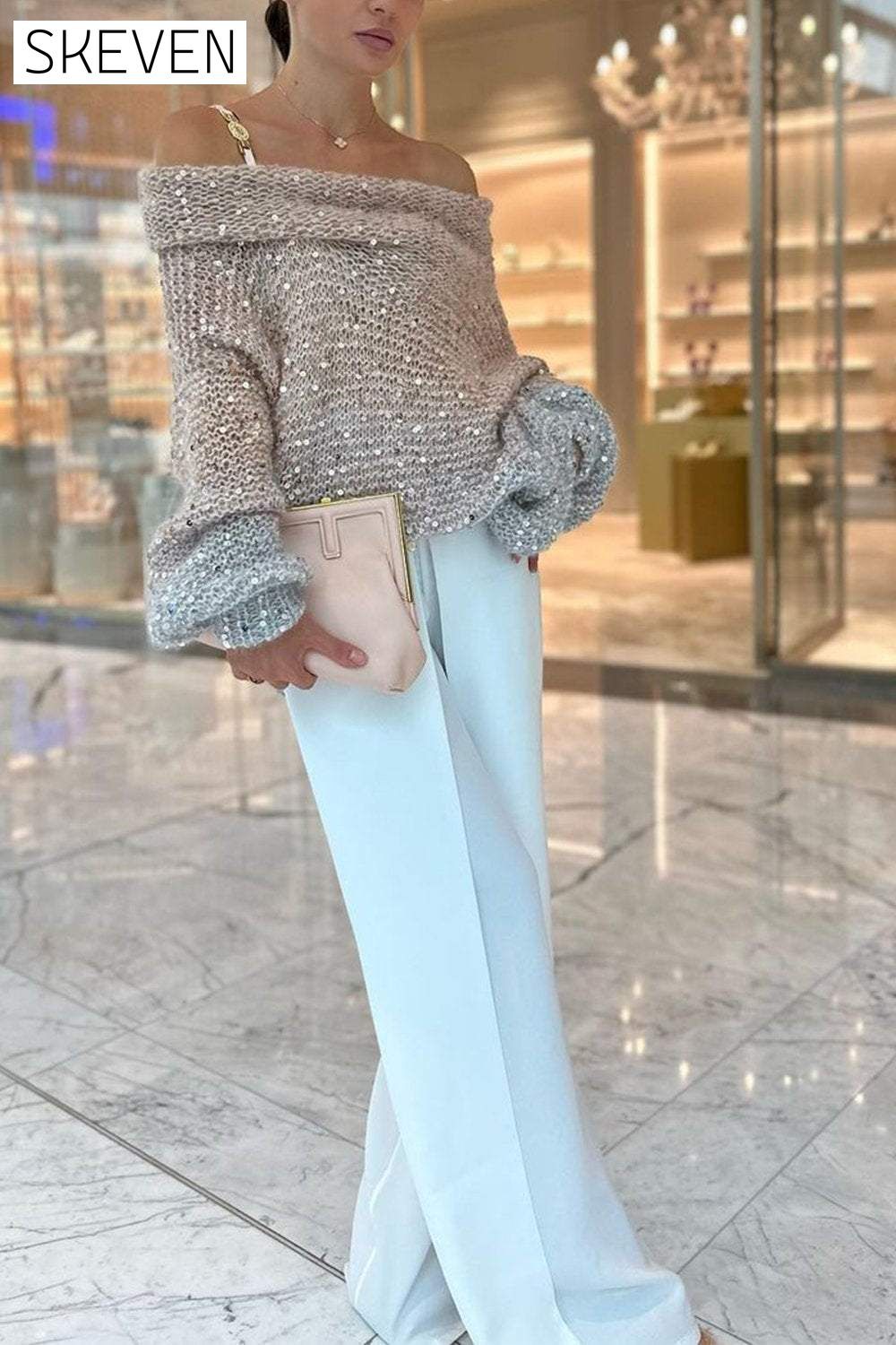 Women's Sparkling Sweater Top Sweater Top