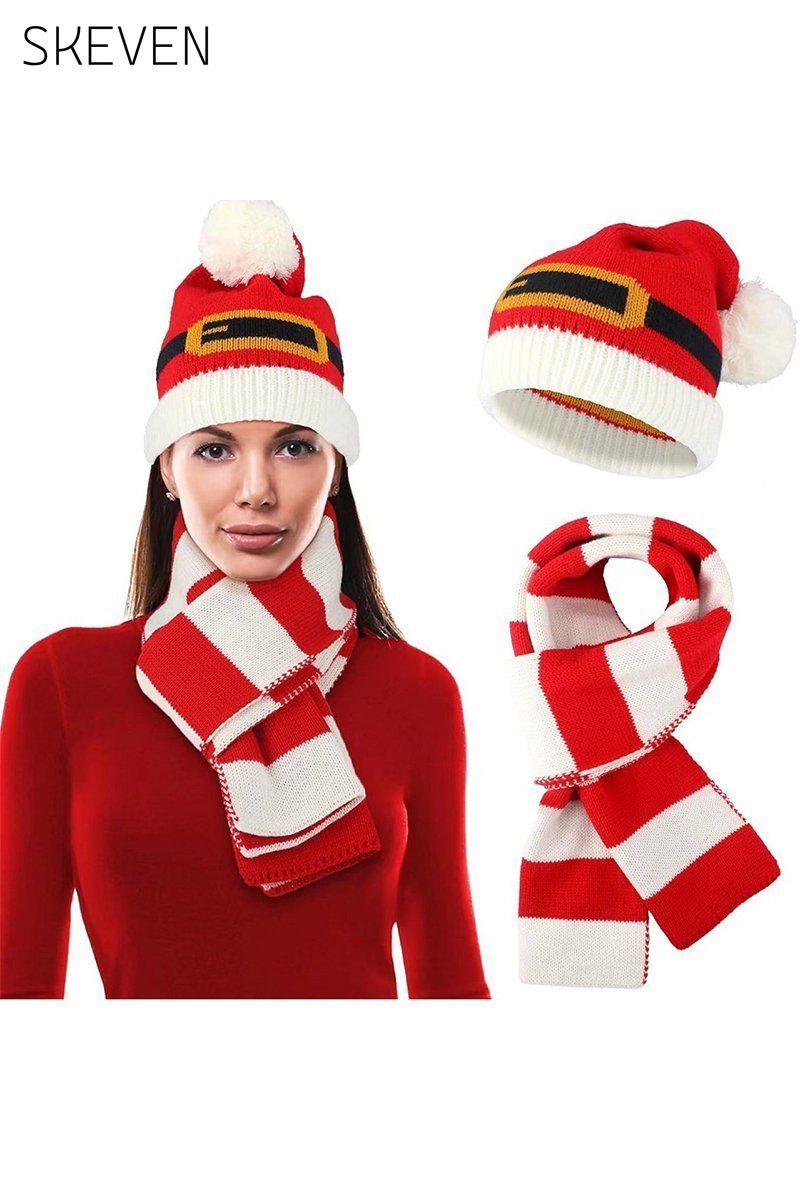 Merry Christmas Bell Hat Three-Piece Set Hat Set Three piece sets