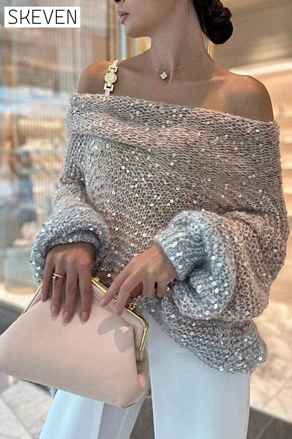 Women's Sparkling Sweater Top Sweater Top