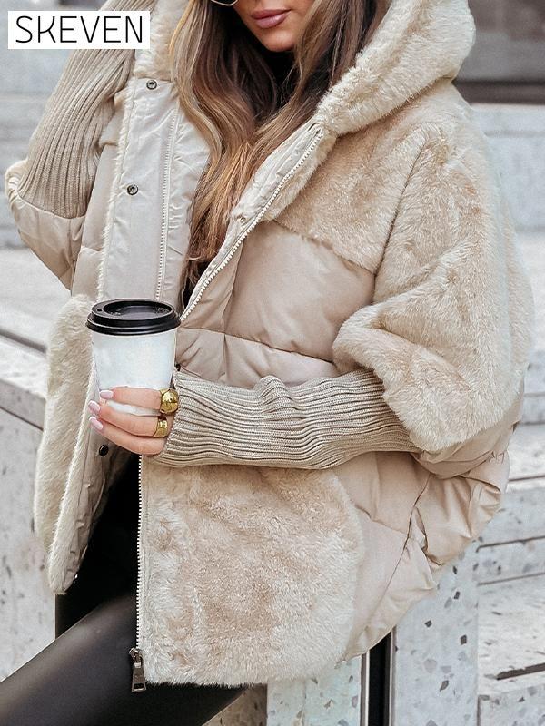Women's Winter Multicolor Hooded Thermal Jacket Coats Tops