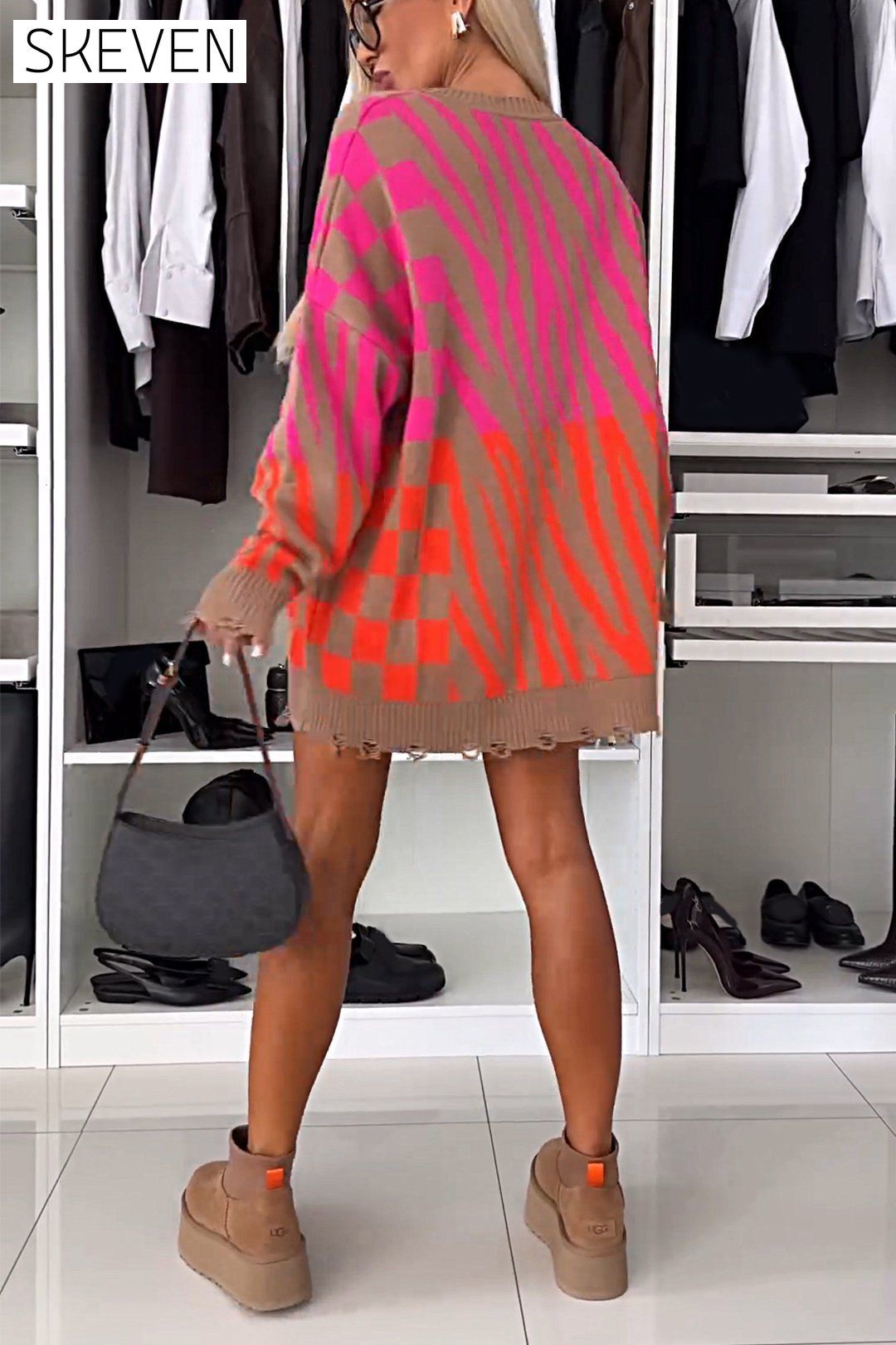 Women's Patterned Fashionable Sweater Tops Sweater Tops