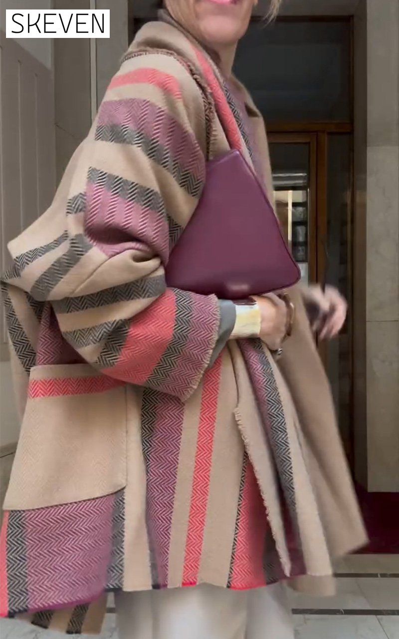 Women's vintage plaid woolen cardigan Sweaters Tops