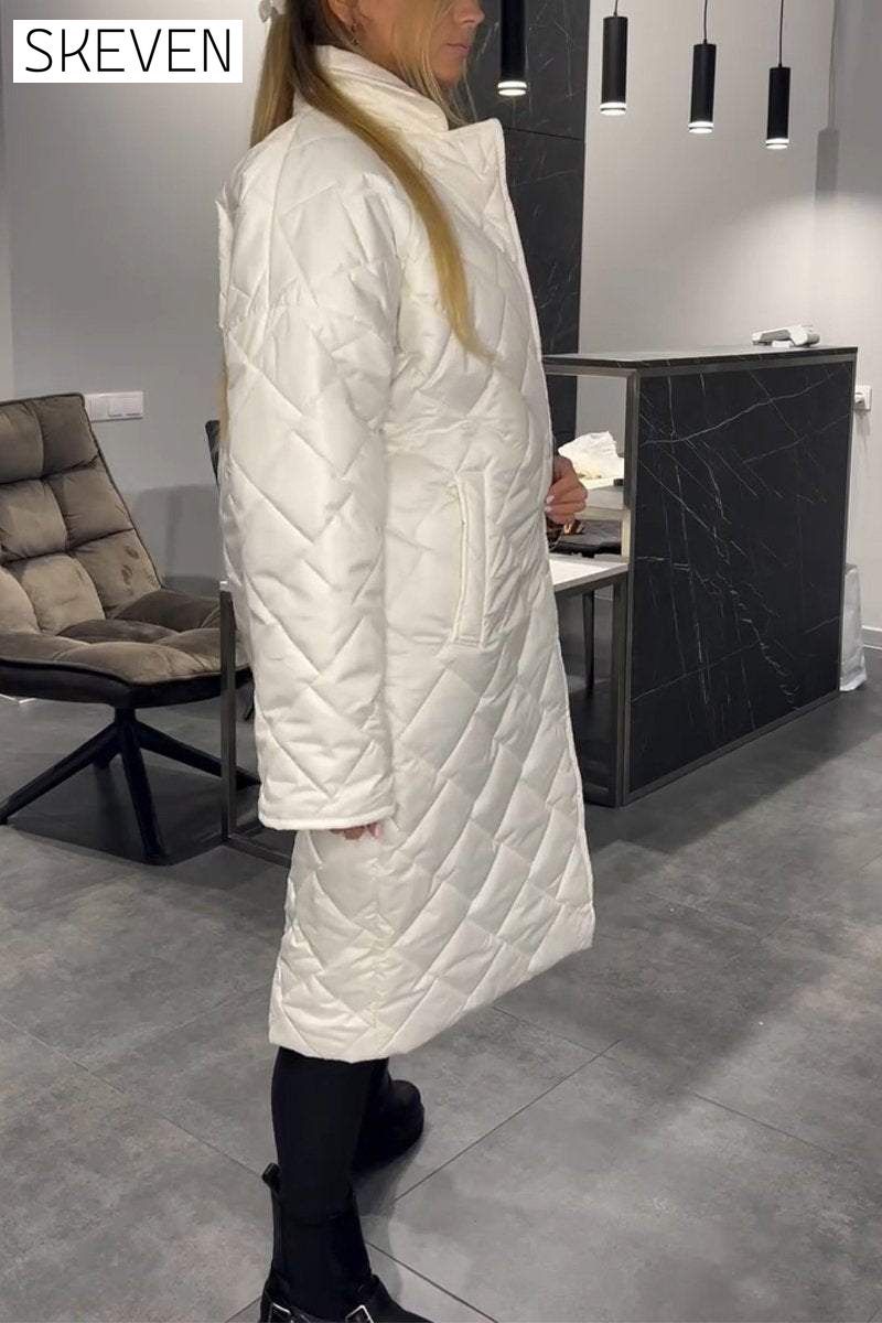 Women's Casual Lapel Mid-length Cotton Coat Coats Cotton Top
