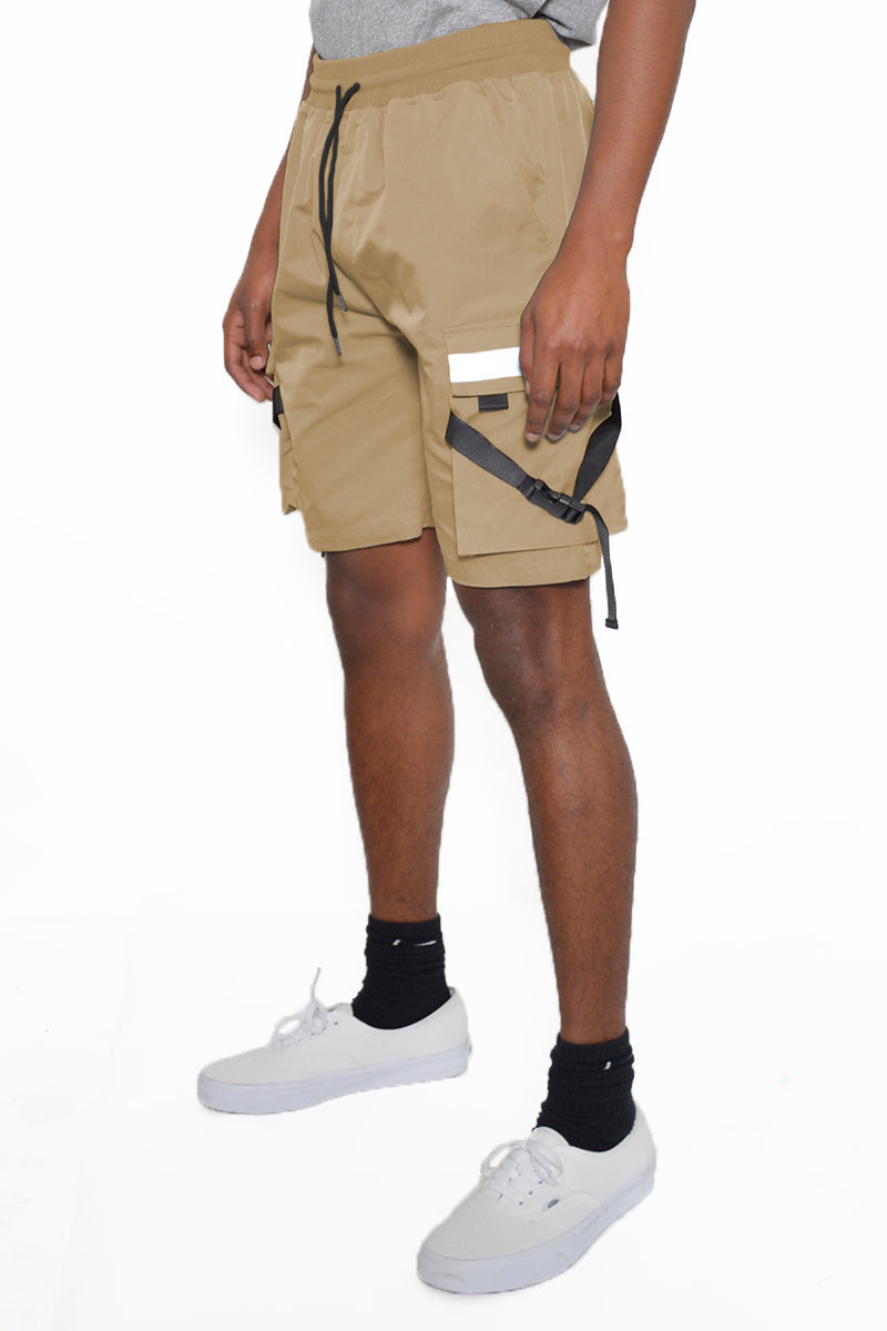 Men's Tactical Cargo Shorts with Straps & Buckle