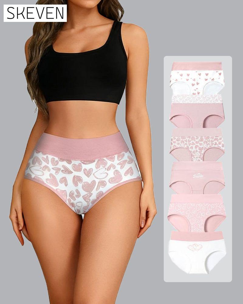 Damen-Slip mit niedlichem Liebesmuster, weich und atmungsaktiv