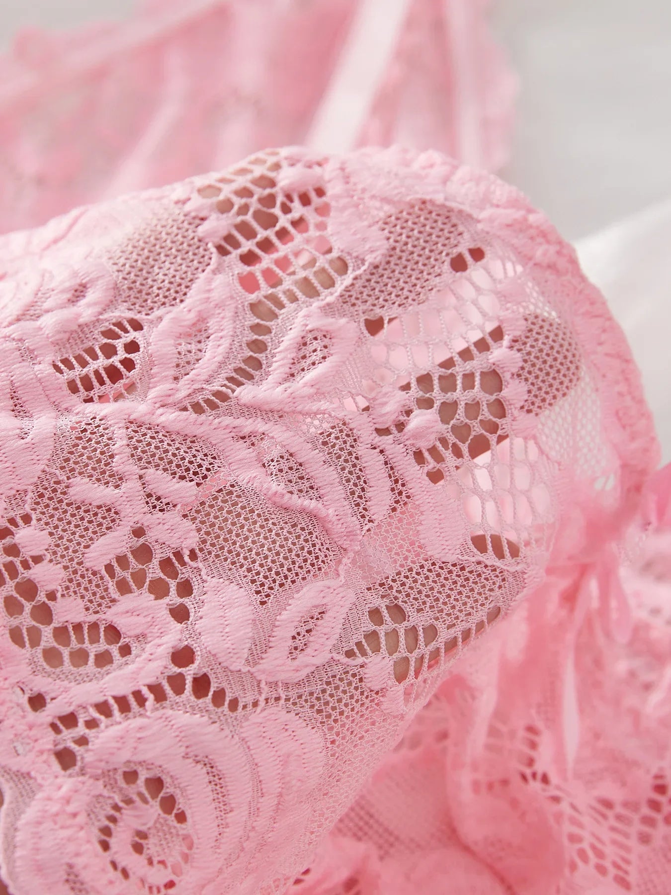 Chic Lace Sleepwear Set for Women in Pink