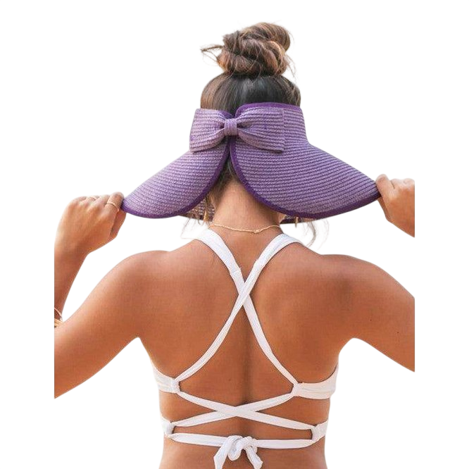 Large Brim Bow Beach Hat for Women