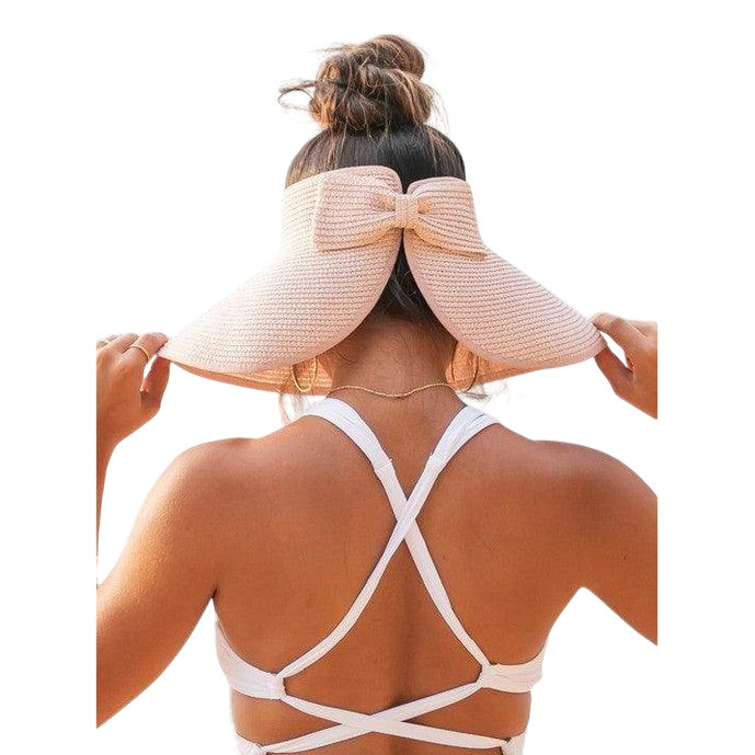 Large Brim Bow Beach Hat for Women