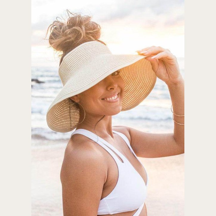 Large Brim Bow Beach Hat for Women