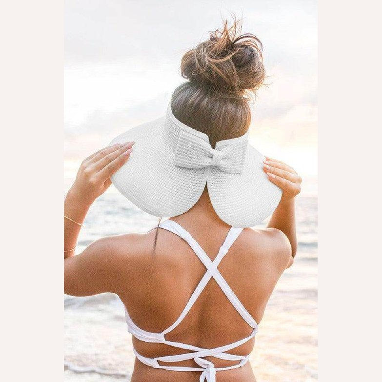 Large Brim Bow Beach Hat for Women
