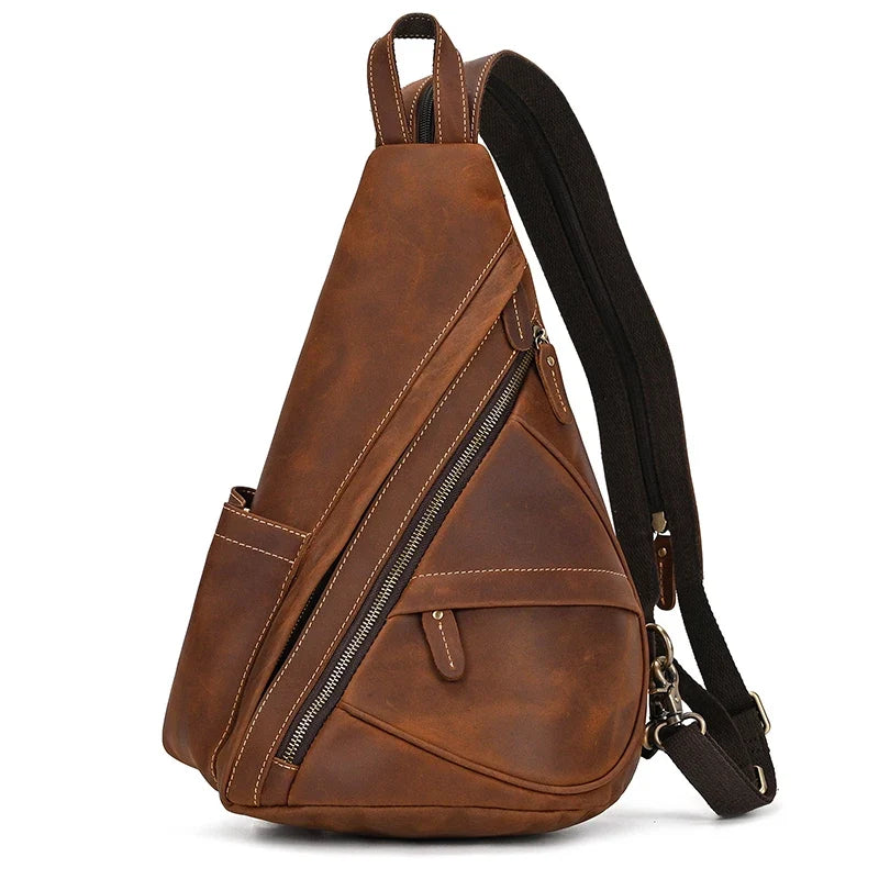 Men's Leather Crossbody Bag for Travel