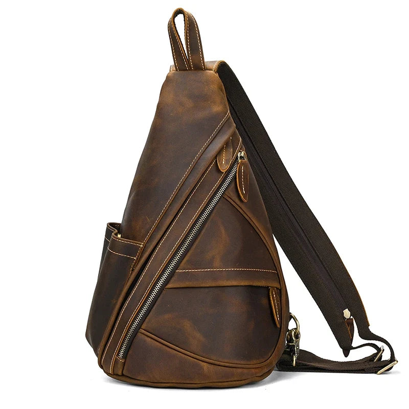 Men's Leather Crossbody Bag for Travel