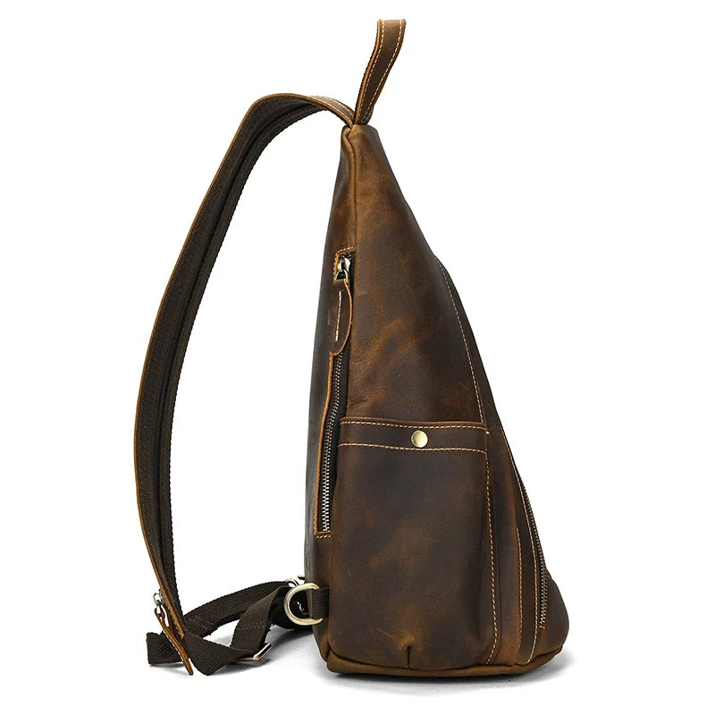 Men's Leather Crossbody Bag for Travel
