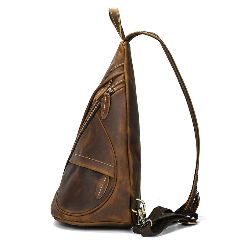 Men's Leather Crossbody Bag for Travel
