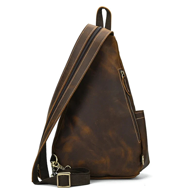Men's Leather Crossbody Bag for Travel