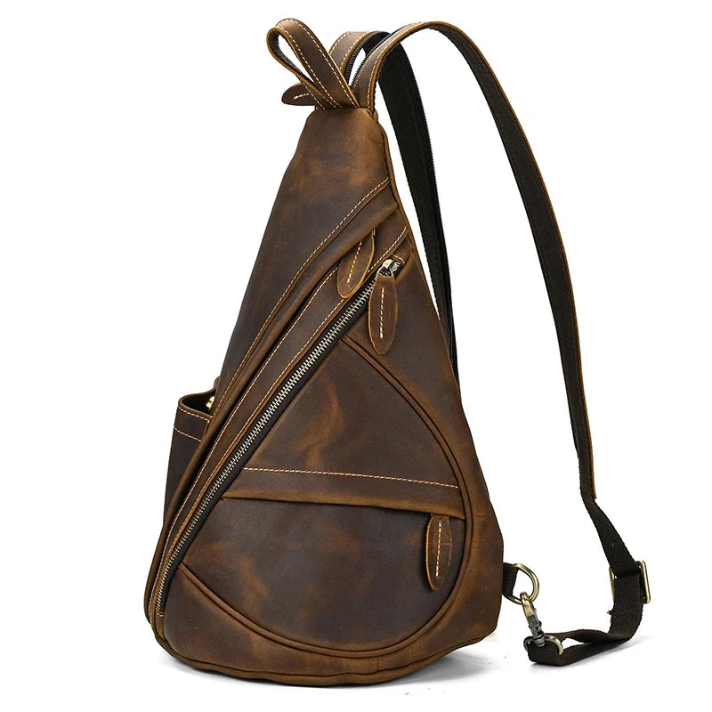 Men's Leather Crossbody Bag for Travel