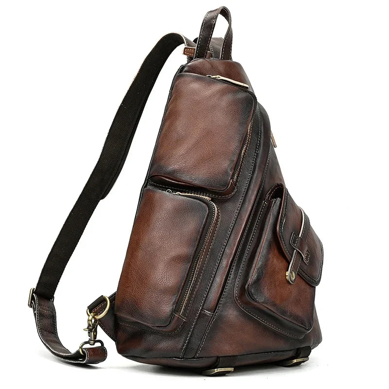 Men's Leather Crossbody Bag for Travel