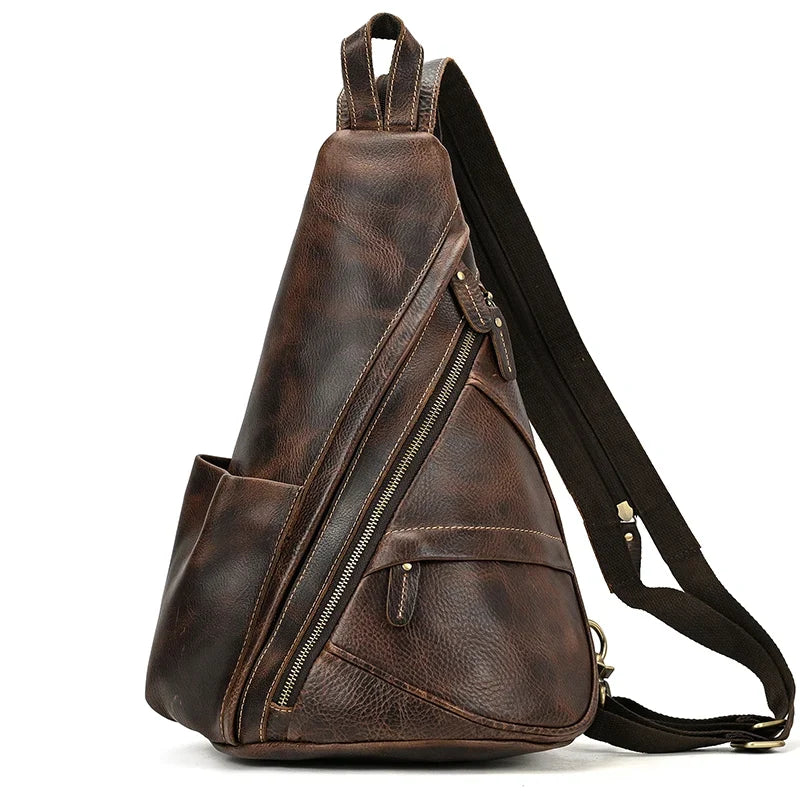 Men's Leather Crossbody Bag for Travel