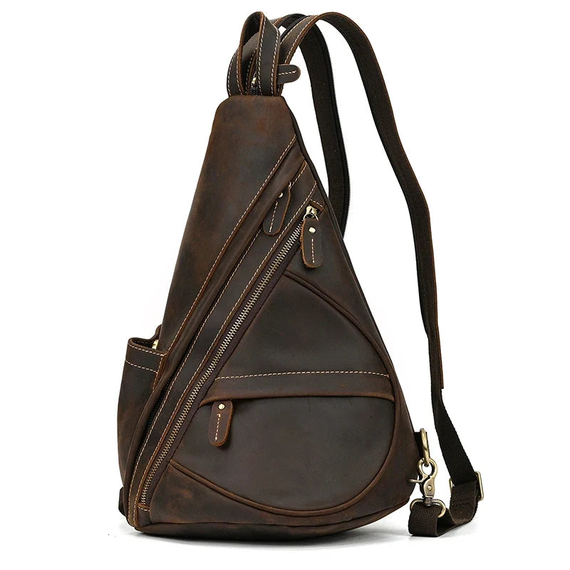 Men's Leather Crossbody Bag for Travel