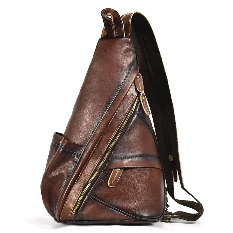 Men's Leather Crossbody Bag for Travel